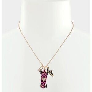𝅺Betsey Johnson Skateboard  Charm Pendant Necklace New